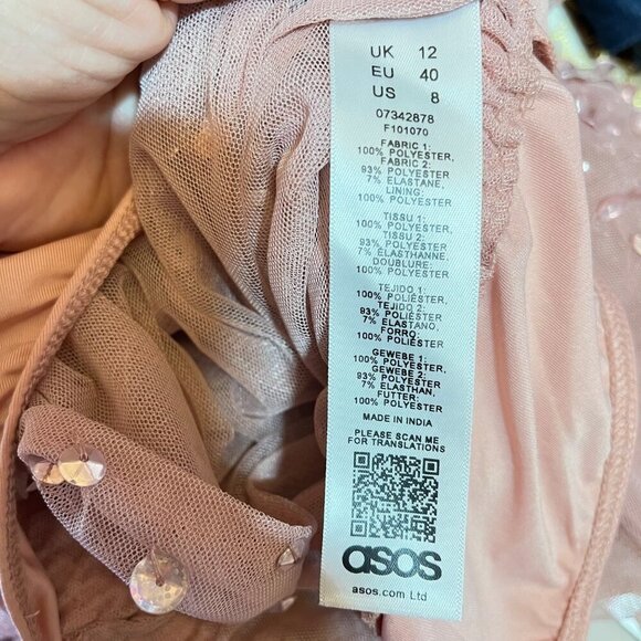 ASOS Pink Sequin Wrap Tall Length Bodysuit NEW Size US8 - Picture 8 of 10